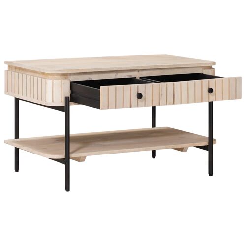 vidaXL Table basse faite main Blanc 85 x 45 x 50 cm