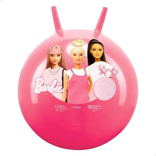 Ballon Sauteur Barbie - John - Ø 45-50 Cm - Rose - Poignées Pour S'accrocher - Facile À Gonfler - Robuste