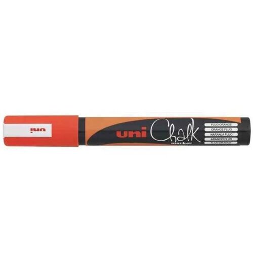 Uni-Ball Lot De 12 Marqueurs Craie Pointe Conique Moyenne Chalk Marker Pwe5m 1,8 - 2,5mm Orange Fluo