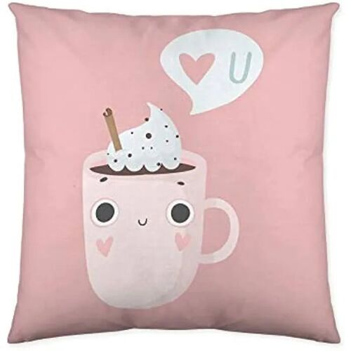 Housse De Coussin - Couture - Funny Cups - 50 X 50 Cm - Multicolore - Intérieur