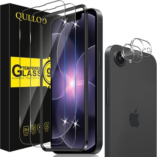 KALANKA-Verre Trempé pour iPhone 17e, 2 Pièces Protecteur D'écran et 2 Pièces Caméra Arrière Protecteur, 9H Dureté Film Protection Écran HD Clarté Anti Rayures Vitre Protection pour iPhone 17 e