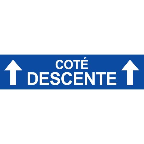Coté Descente Vers Haut Bleu (29x7cm) - Sticker/Autocollant
