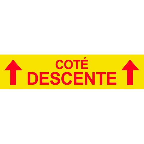 Coté Descente Vers Haut Jaune (29x7cm) - Sticker/Autocollant