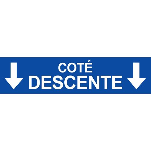 Coté Descente Vers Bas Bleu (29x7cm) - Sticker/Autocollant