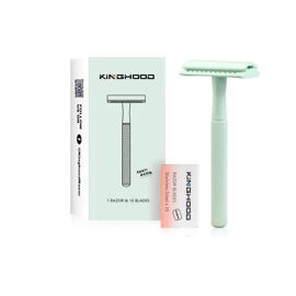 Kinghood - Rasoir De Sécurité À Lame Unique Avec 10 Lames À Double Tranchant Bleu 