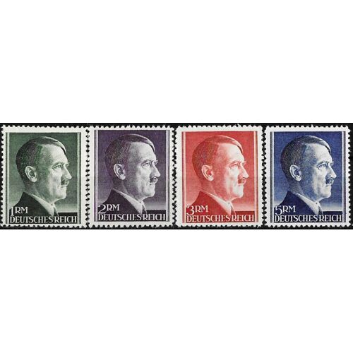 Allemagne, 3ème Reich 1941 / 1943, Très Beaux Timbres Neufs** Luxe Yvert 723 724 725 Et 726, Portrait Chancelier Hitler, Gravés, Dentelés 12.5.