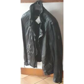 Blouson Cuir Homme Modèle Gawler (Marque : Maze - Taille M - Noir)