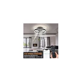 Ventilateur Plafond Silencieux avec Lumière Dimmable 6 Vitesses Fan 40cm ®WHD© +Télécommande+APP-Contrôle Plafonnier LED+Mode Hiver
