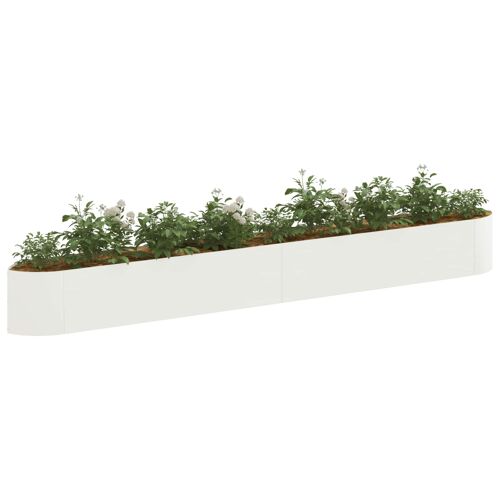 Vidaxl Jardin Surélevé Blanc 380 X 40 X 40 Cm Acier
