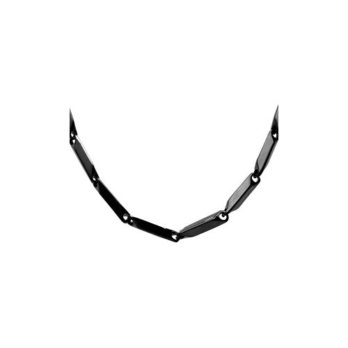 Chaîne Acier Et Pvd Noir Maille Rectangle 55cm Réglable