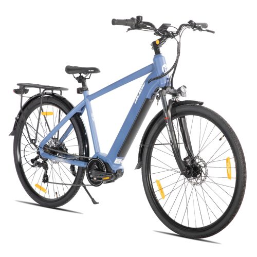 Hiland Allanton Vtt Électrique 27,5 Pouces, Vélo Électrique Unisex Avec Moteur 250w & Batterie 10,4ah, Cadre Aluminium, Freins À Disque, 7 Vitesses, E-Mtb Pour La Ville Et Le Tout-Terrain - Bleu
