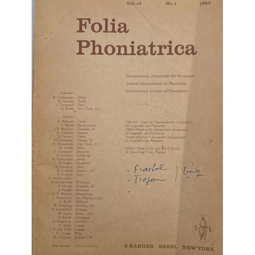 Folia Phoniatrica Vol 15 N.1 1963