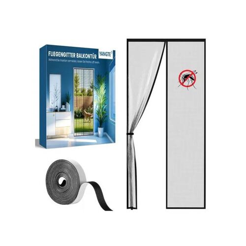 Moustiquaire Magnétique Pour Porte 90x210 Cm Anti-Insectes 36 Aimants Maille Fibre De Verre Résistante, Montage Sans Perçage