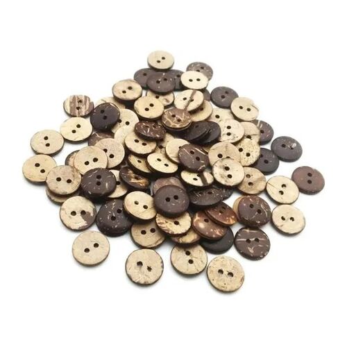 Boutons En Bois Noix De Coco Lot De 100, 13 Mm, 2 Trous À Coudre, Motifs Variés, Vintage Naturel Pour Couture Tricot, Décor
