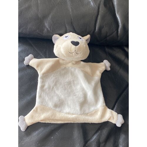 Doudou peluche castor beige gris et blanc marionnette cat company 30cm