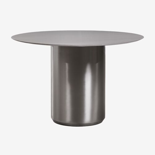 Table de salle à manger ronde Ø120 cm en acier inoxydable Luceida Acier inoxydable brossé