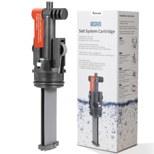 Cartouche de remplacement Roocn Salt System pour Spas à sources Chaudes, Compatible avec les Spas à sources Chaudes et les systèmes Calderon, Désinfectant à l'eau salée [1Pack]