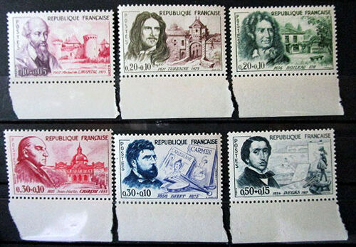 1960. Série Complète F1257 À F1252: Célébrités Françaises.