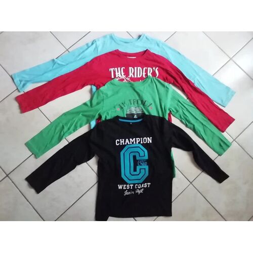 Lot De 4 Hauts - Tee Shirt Manches Longues Garçon 10 Ans.