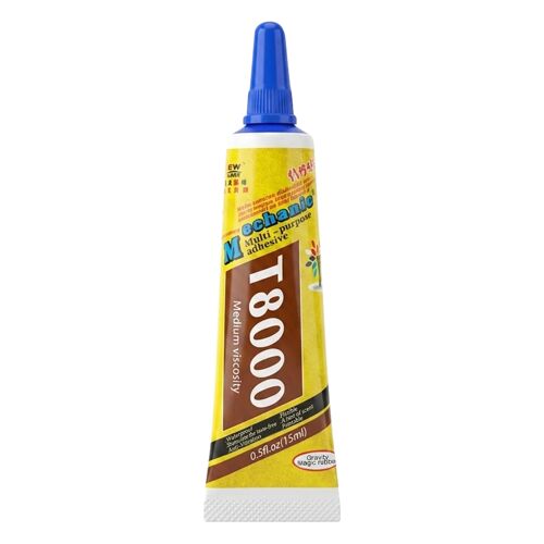 Colle T8000 15mlpour Fixation de Vitre Arrière et Écran LCD Jaune