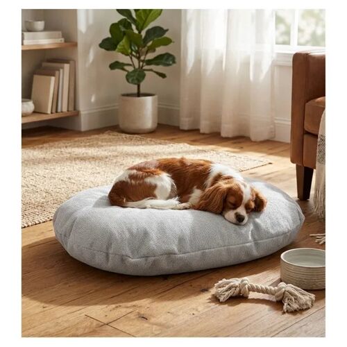Coussin Ovale Déhoussable Pour Chien 62 X 80 Cm Gris Clair