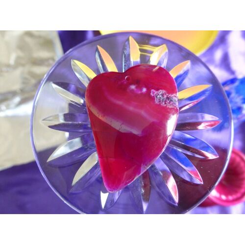 Pendentif Coeur En Agate Rouge - 4.7 Cm. Magnifique Transparence À La Lumière. Lot 1964