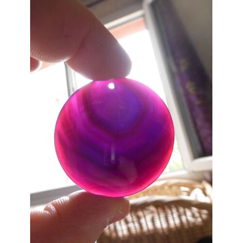 Pendentif Rond Violet En Agate - 4.7 Cm. Magnifiques Couleurs. Lot 1963