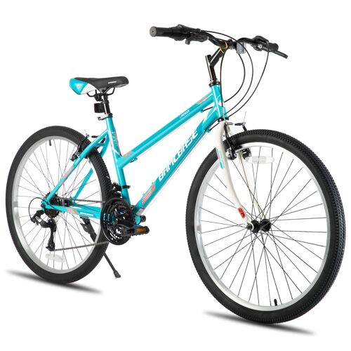 Hiland Vtt 24 Pouces, 21 Vitesses, Double Frein V-Brake, Vélo Tout-Terrain Pour Adolescents Et Adultes, Hommes Et Femmes - Vert