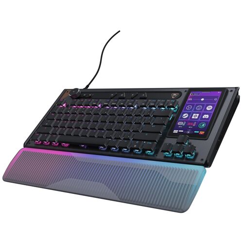Turtle Beach Command Series KB7 TKL Clavier Gaming Filaire avec écran Tactile Display 4,3", Touches Titan discrètes à Effet, Capuchons de Touches PBT Double Frappe et Rails modulaires - (FR AZERTY)