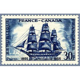 Centenaire De L'Amitié Franco-Canadienne : Frégate "La Capricieuse" Année 1955 N° 1035 Yvert Et Tellier Luxe