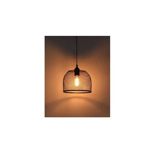 Abat Jour Decoration Grille Metal Noire Suspension Plafonnier Pour Eclairage Lumiere Style Industriel Cylindre Grillage 30 Cm