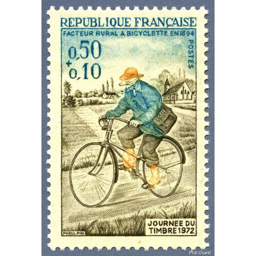 Journée Du Timbre : Facteur Rural Et Église De Champignelles Année 1972 N° 1710 Yvert Et Tellier Luxe