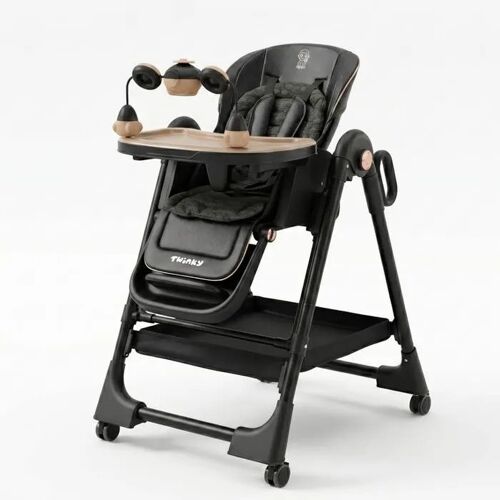 Twinky® Chaise Haute Bébé Evolve | Évolutive, Pliable & Réglable | Siège Repas Confort De 6 Mois À 3 Ans | Noir