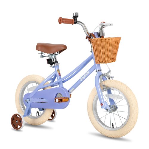 Joystar Vélo Fille Pour Tout-Petits Et Enfants De 2 À 4 Ans, 12" Vélo Enfant Rétro Avec Roulettes - Violet
