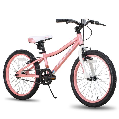Hiland Climber Vélo Enfant 20 Pouces, Vtt Pour Filles Et Garçons De 5 À 10 Ans, Frein V-Brake, Monovitesse - Rose