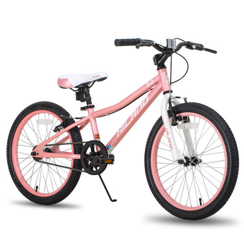 Hiland Climber Vélo Enfant 20 Pouces, Vtt Pour Filles Et Garçons De 5 À 10 Ans, Frein V-Brake, Monovitesse - Rose