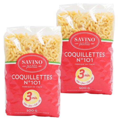 Lot 2x Pâtes Coquillettes N°101 Cuisson Express - Paquet 500g