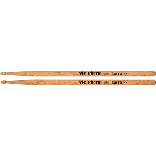 Vic Firth 5at Terra Baguettes De Batterie Hickory Avec Olive En Bois