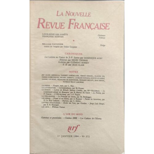 La Nouvelle Revue Française N°372 Eo Numérotée 6