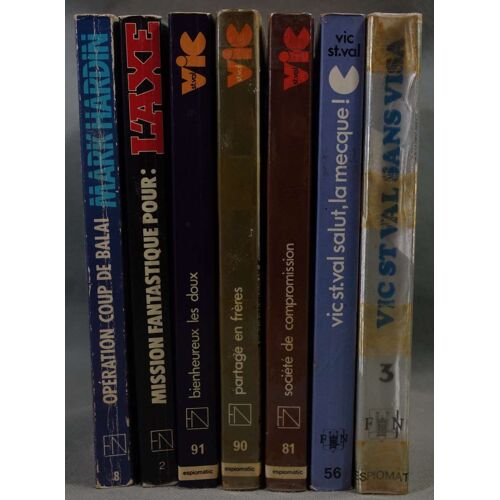 Lot 5 N° Vic St. Val + L'axe N°2 + Mark Hardin N°8 - Fleuve Noir Collection Espiomatic