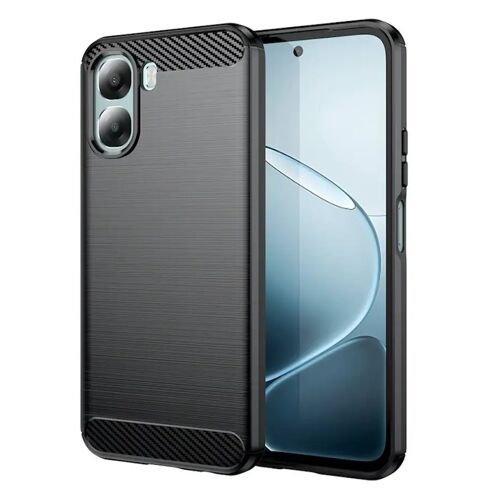 Coque pour Oppo A6 5G / A6x 4G / A6x 5G - housse etui silicone gel carbone + verre trempe - NOIR