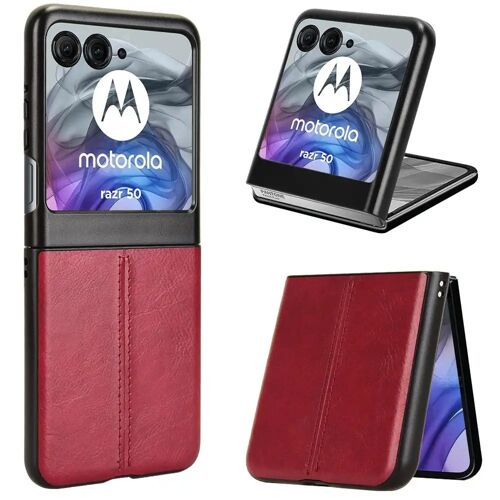 Coque pour Motorola Rar 50 / Razr 60 / Razr 70 5G - housse etui simili cuir avant et arriere - ROUGE