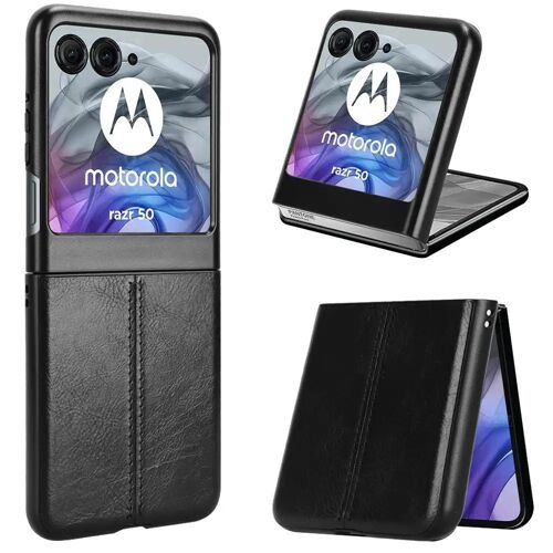 Coque pour Motorola Rar 50 / Razr 60 / Razr 70 5G - housse etui simili cuir avant et arriere - NOIR