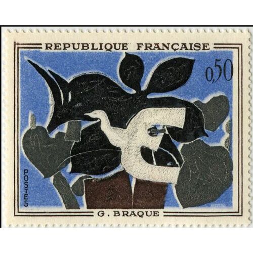 France 1961, Très Beau Timbre Neuf** Luxe Yvert 1319, Tableau De Georges Braque - "Le Messager".