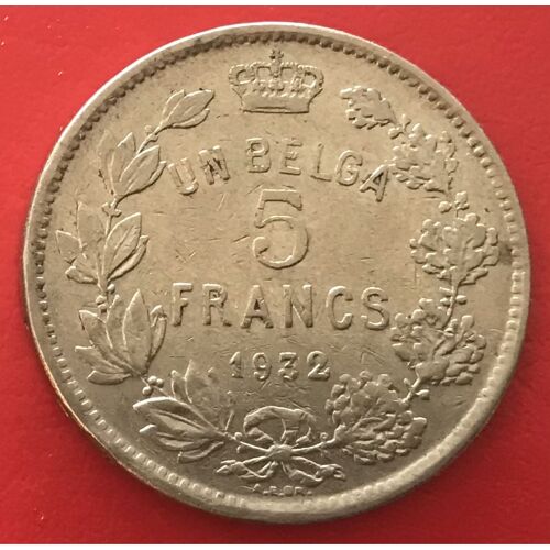 5 Francs - Albert I - 1932 - Belgique (Français)