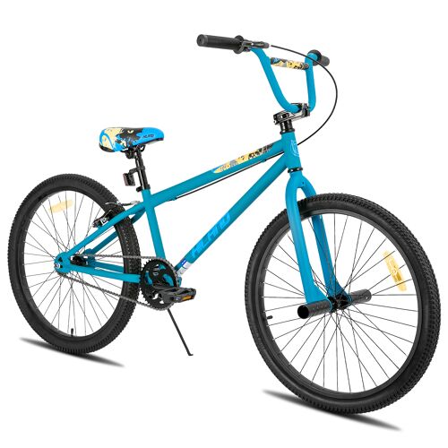 Hiland Vélo Bmx 24 Pouces Pour Garçons Et Filles, Bmx Freestyle Pour Hommes Et Femmes – Bleu