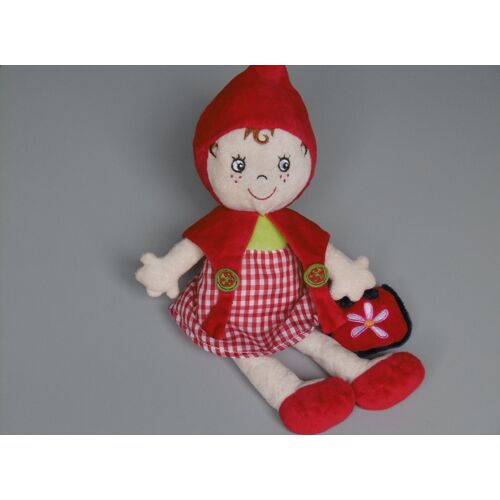 Doudou chaperon rouge PikPik et Compagnie poupée rouge vert sac