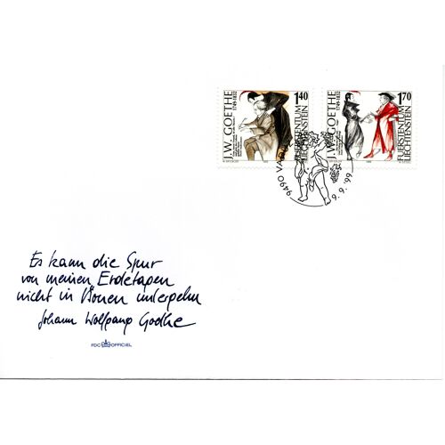 Enveloppe Premier Jour Liechtenstein : Goethe 1999