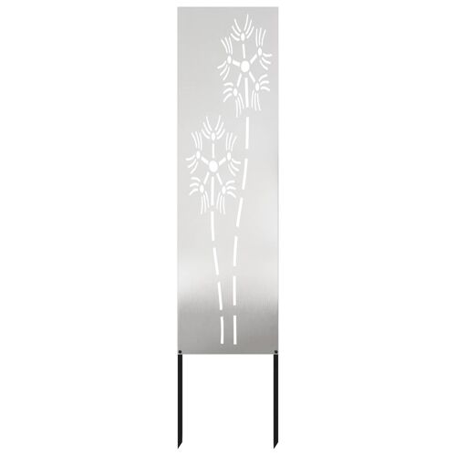 Vidaxl Écran De Confidentialité De Jardin Fretwork Argenté 32 X 140 Cm