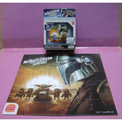 Puzzle phosphorescent The Mandalorian and Grogu avec personnage - N° 1/6 - Burger King - 2026